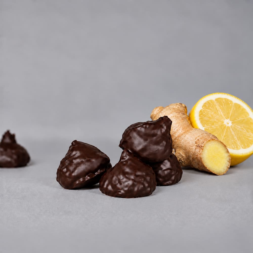 Gollmann Lebkuchenkonfekt Ingwer-Zitrone in der Nahaufnahme